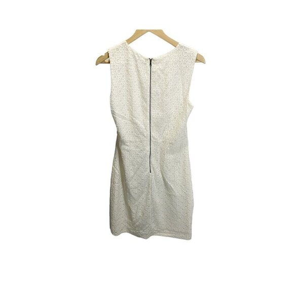 Tahari Cream Lace Sleeveless Mini Dress US8 Zip Back A-line Lined Classic - Picture 5 of 5